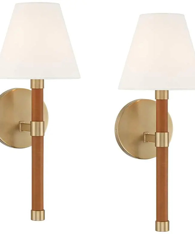 Possini Euro Aniline 17 1/2"H Soft Gold Wall Sconce Set of 2 Possini Euro Design