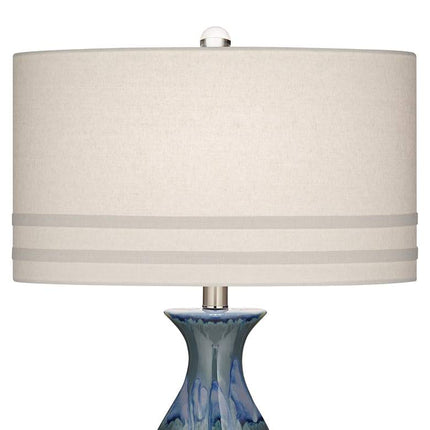 Possini Euro Annette 38" High Blue Drip Ceramic Table Lamps Set of 2 Possini Euro Design