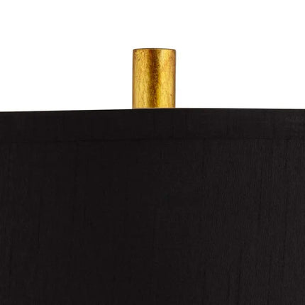 Possini Euro Athena 35 1/2" Black Shade Gold Leaf Modern Table Lamp Possini Euro Design