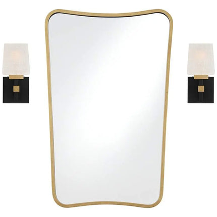 Possini Euro Beauregard Wall Sconce Set with Uttermost Segundo Wall Mirror Possini Euro Design