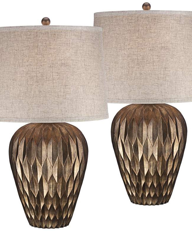 Possini Euro Buckhead 28" High Bronze Modern Urn Table Lamps Set of 2 Possini Euro Design
