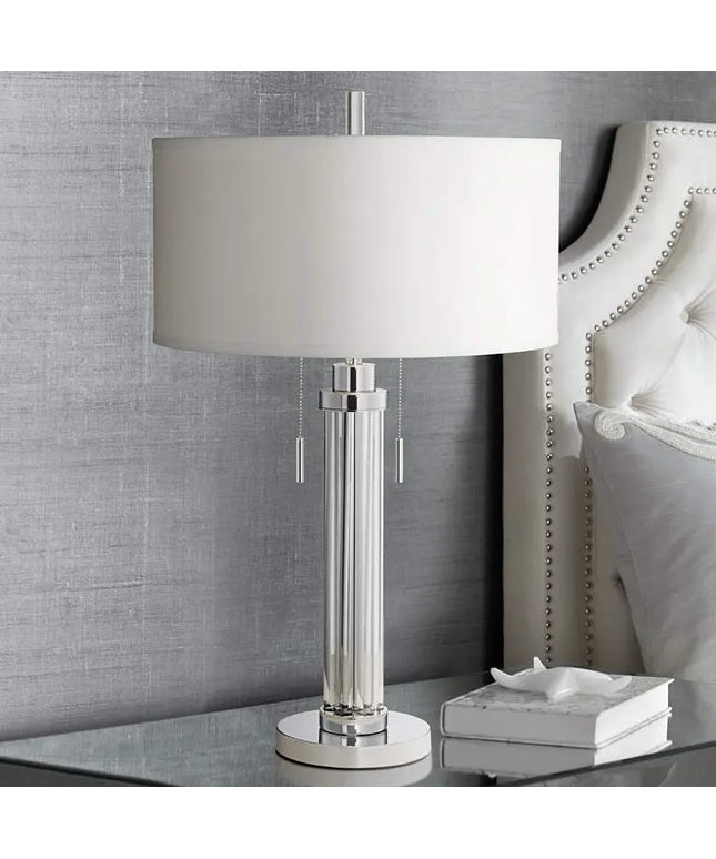 Possini Euro Cadence 30" Modern Glass Column Table Lamp Possini Euro Design