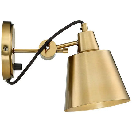 Possini Euro Capetown 8" High Warm Brass Swivel Wall Sconce Set of 2 Possini Euro Design