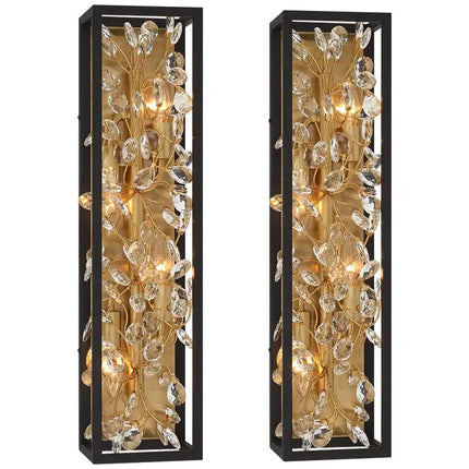 Possini Euro Carrine 24" High Black and Gold Bath Light Set of 2 Possini Euro Design