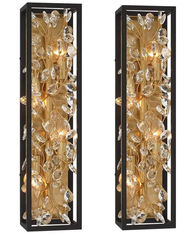 Possini Euro Carrine 24" High Black and Gold Bath Light Set of 2 Possini Euro Design