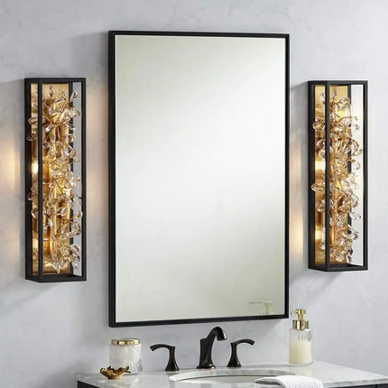 Possini Euro Carrine 24" High Black and Gold Bath Light Set of 2 Possini Euro Design