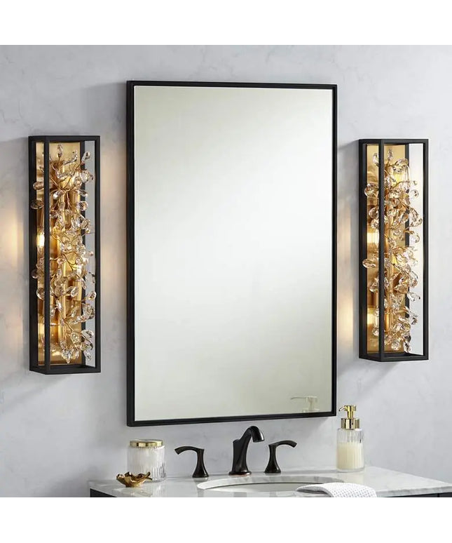 Possini Euro Carrine 24" High Black and Gold Bath Light Set of 2 Possini Euro Design