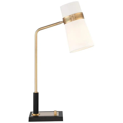 Possini Euro Cartwright 32" Antique Brass and Black USB Desk Lamp Possini Euro Design