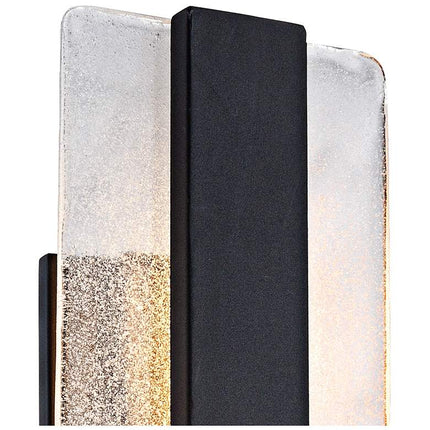 Possini Euro Cascadia 11 3/4" Black and Glass LED Sconces Set of 2