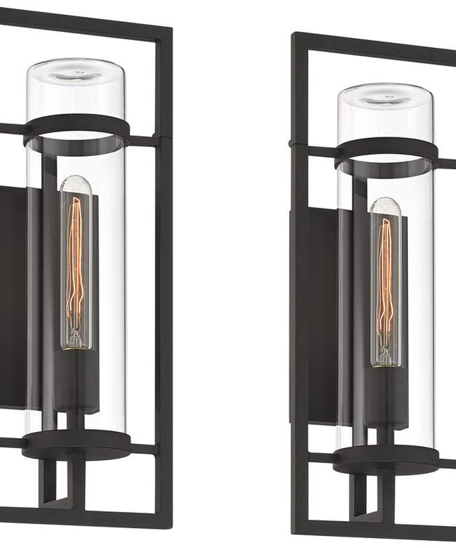 Possini Euro Castello 18"H Sand Black Wall Sconce Set of 2