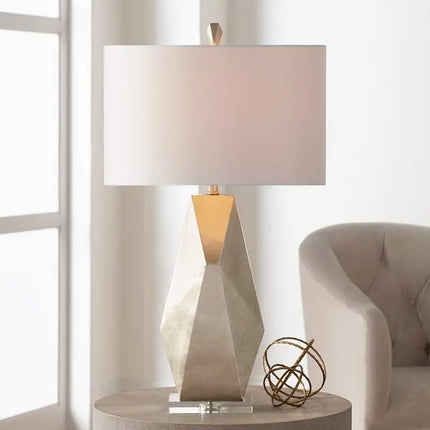 Possini Euro Champagne Gold 32 1/2" Modern Geometric Table Lamp Possini Euro Design