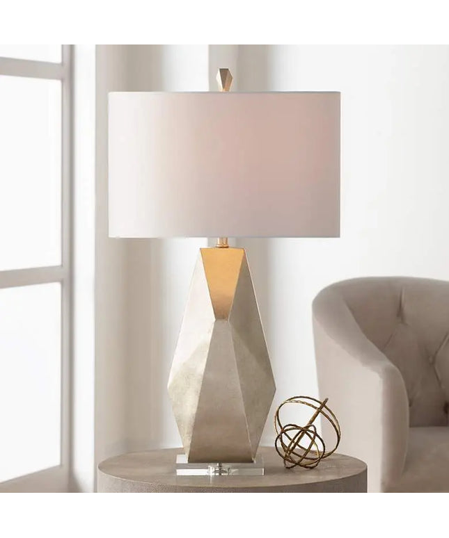 Possini Euro Champagne Gold 32 1/2" Modern Geometric Table Lamp Possini Euro Design