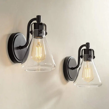 Possini Euro Cindy 8 1/2" High Bronze Beaker Wall Sconce Set of 2 Possini Euro Design