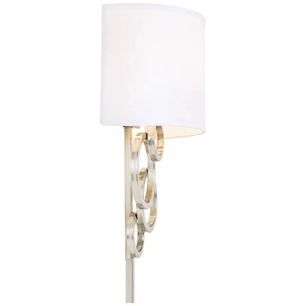 Possini Euro Circles Brushed Nickel Plug-In Wall Sconces Set of 2 Possini Euro Design