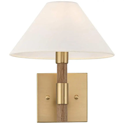 Possini Euro Conrad 11"H Brushed Champagne Wood Wall Sconce Set of 2 Possini Euro Design