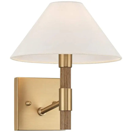 Possini Euro Conrad 11"H Brushed Champagne Wood Wall Sconce Set of 2 Possini Euro Design