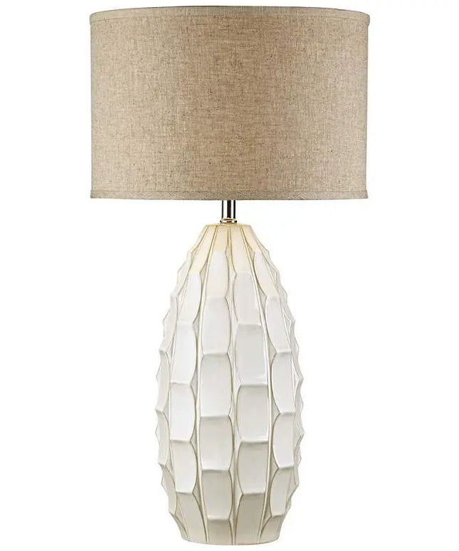 Possini Euro Cosgrove 32 3/4" Oval White Modern Ceramic Table Lamp Possini Euro Design