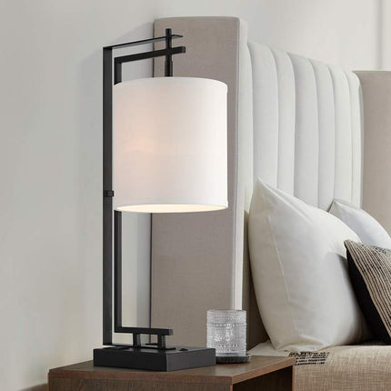 Possini Euro Covello 25" Modern Outlet and USB Desk Lamp