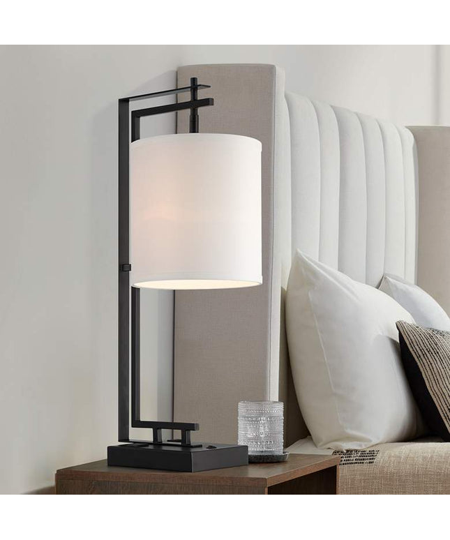 Possini Euro Covello 25" Modern Outlet and USB Desk Lamp