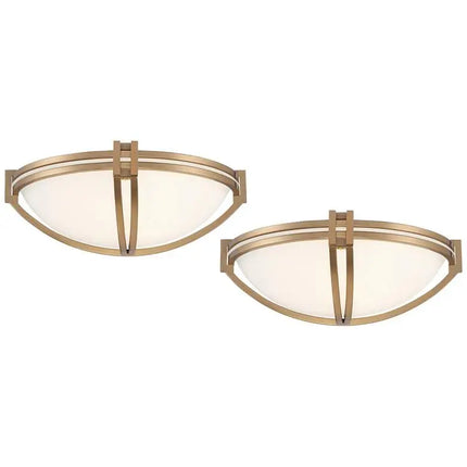 Possini Euro Deco 13 3/4" Wide Soft Gold Wall Sconce Set of 2 Possini Euro Design