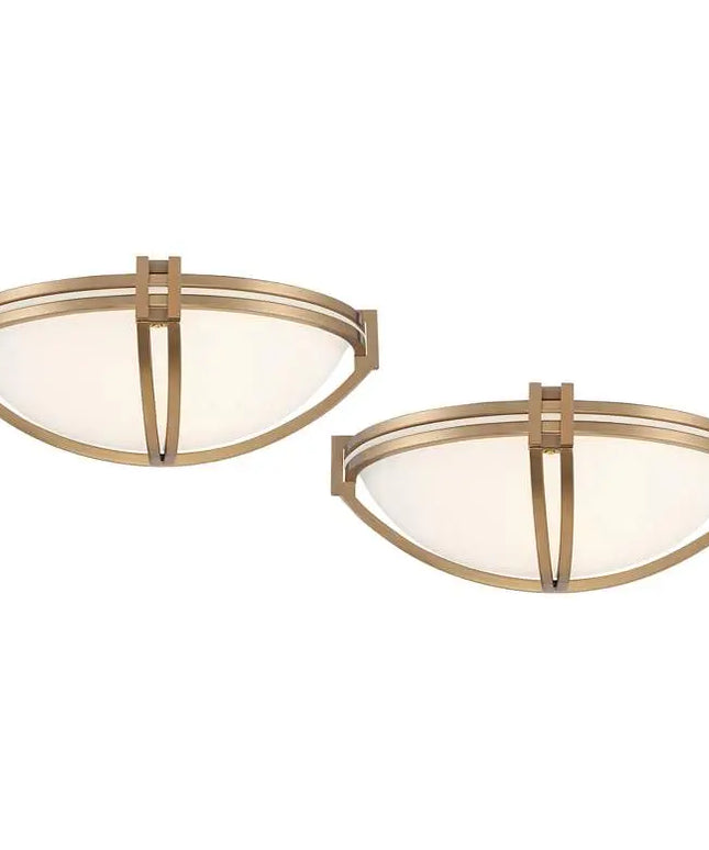Possini Euro Deco 13 3/4" Wide Soft Gold Wall Sconce Set of 2 Possini Euro Design