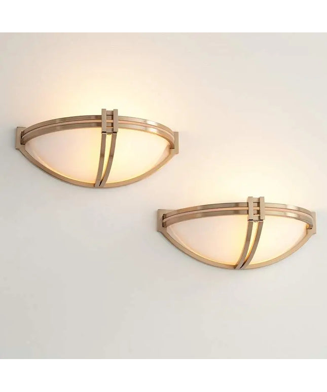 Possini Euro Deco 13 3/4" Wide Soft Gold Wall Sconce Set of 2 Possini Euro Design