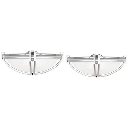 Possini Euro Deco Nickel 13 3/4" Wide Modern Wall Sconces Set of 2
