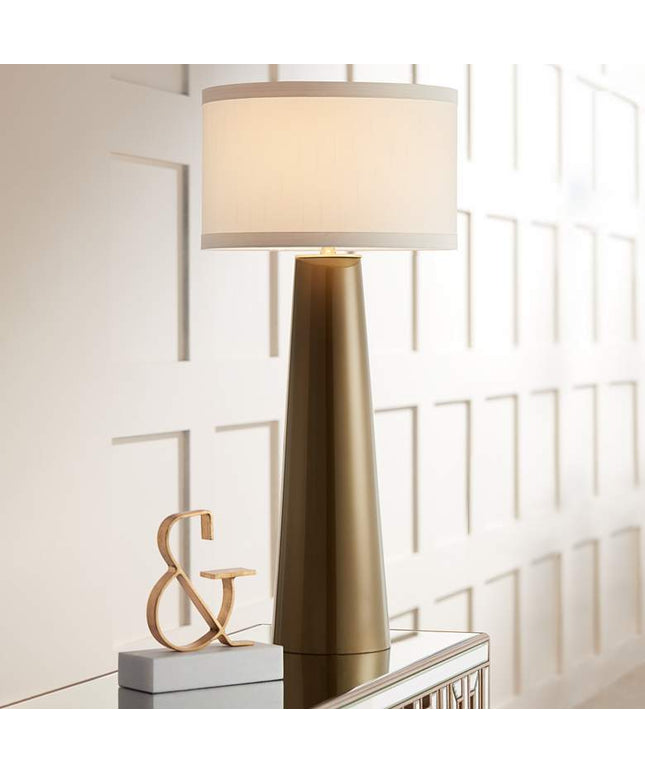 Possini Euro Design Karen 36" High Dark Gold Tall Glass Table Lamp Possini Euro Design