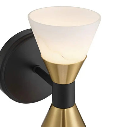 Possini Euro Domino 9 1/2"H Black Brass 2-Light Wall Sconce Set of 2