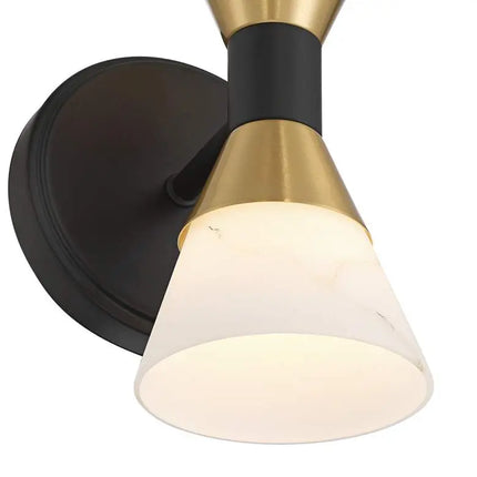Possini Euro Domino 9 1/2"H Black Brass 2-Light Wall Sconce Set of 2