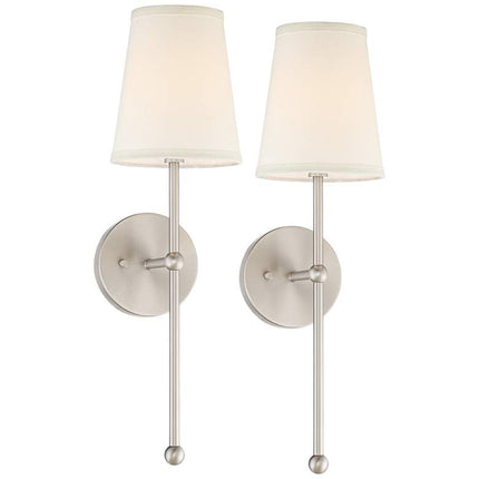 Possini Euro Elena 21" High Brushed Nickel Wall Sconce Set of 2