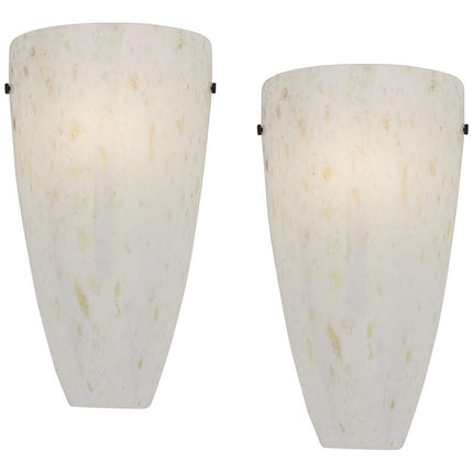 Possini Euro Emelle 13" High Amber Art Glass Wall Sconce Set of 2