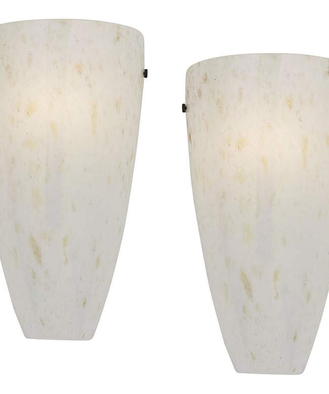 Possini Euro Emelle 13" High Amber Art Glass Wall Sconce Set of 2