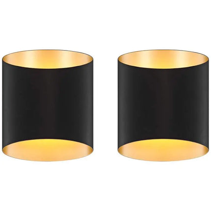 Possini Euro Everard 10" High Black and Gold LED Wall Sconce Set of 2 Possini Euro Design