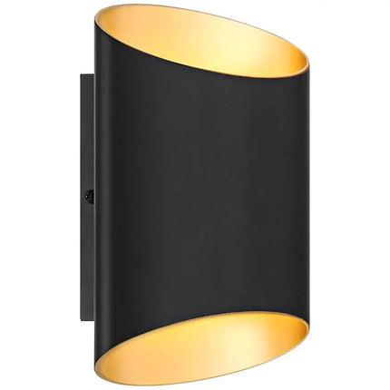 Possini Euro Everard 10" High Black and Gold LED Wall Sconce Set of 2 Possini Euro Design