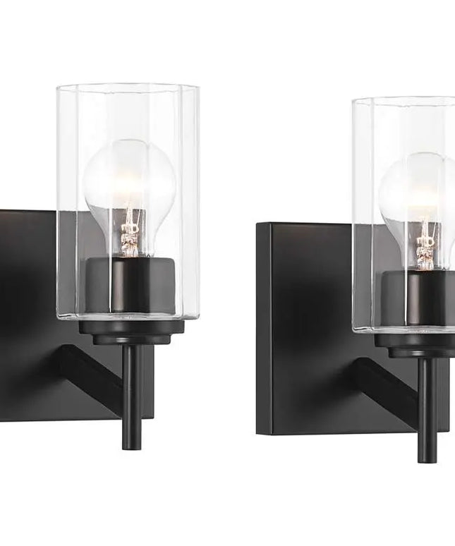 Possini Euro Evette 9 1/4" High Black Wall Sconce Set of 2 Possini Euro Design