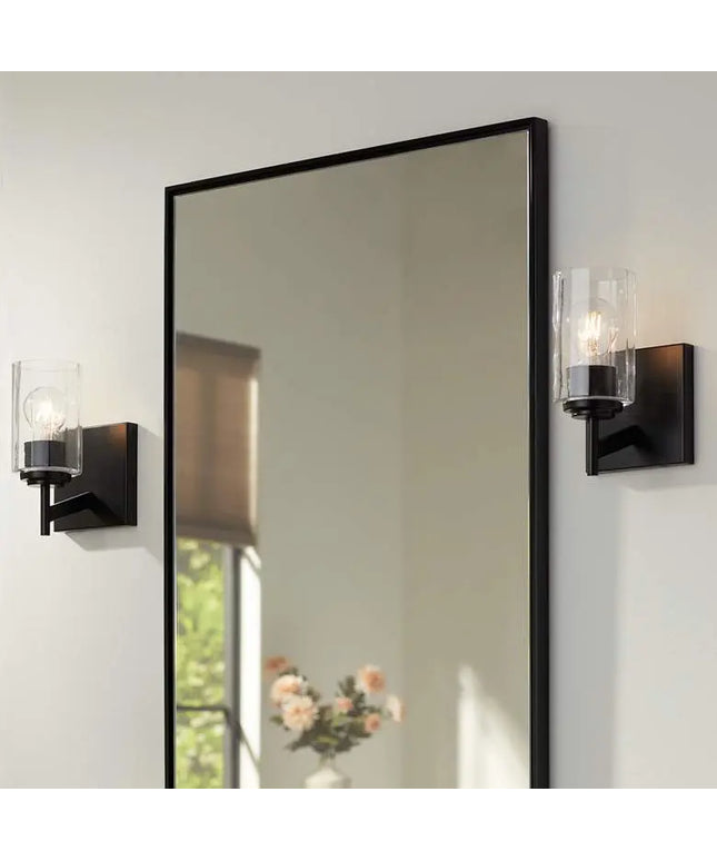 Possini Euro Evette 9 1/4" High Black Wall Sconce Set of 2 Possini Euro Design