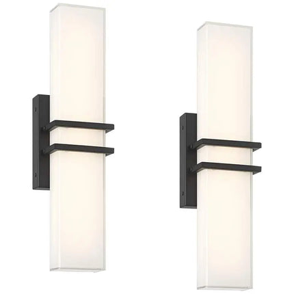Possini Euro Exeter 17" Wide Black LED Bathroom Vanity Light Set of 2 Possini Euro Design