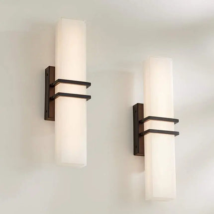 Possini Euro Exeter 17" Wide Black LED Bathroom Vanity Light Set of 2 Possini Euro Design