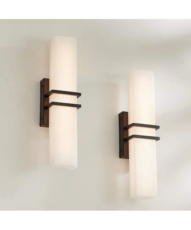 Possini Euro Exeter 17" Wide Black LED Bathroom Vanity Light Set of 2 Possini Euro Design