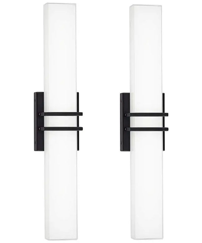 Possini Euro Exeter 24" High Black LED Bathroom Vanity Light Set of 2 Possini Euro Design