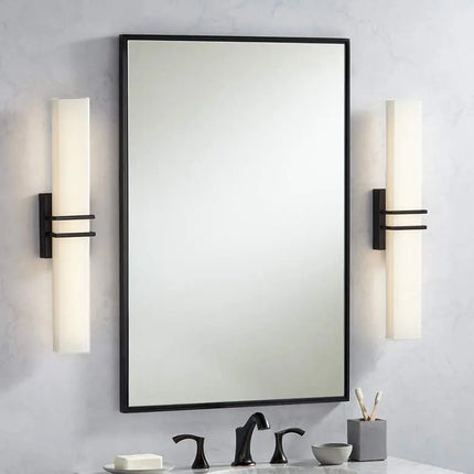 Possini Euro Exeter 24" High Black LED Bathroom Vanity Light Set of 2 Possini Euro Design