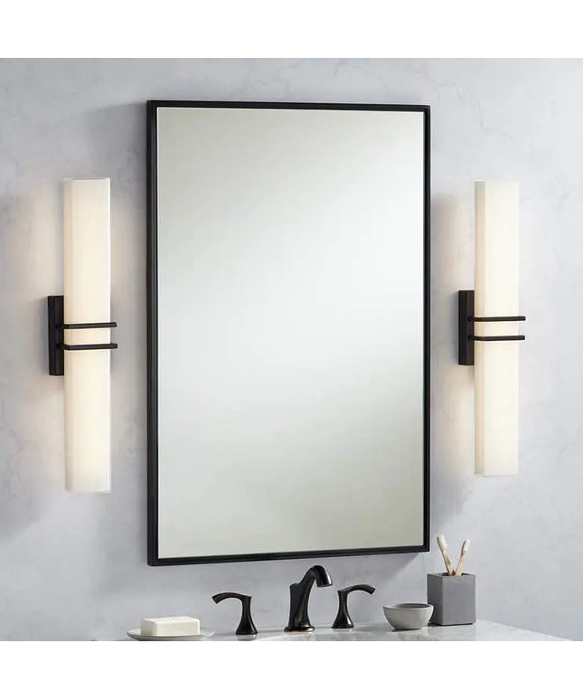 Possini Euro Exeter 24" High Black LED Bathroom Vanity Light Set of 2 Possini Euro Design