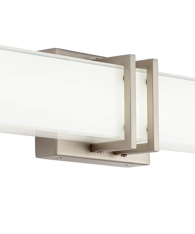 Possini Euro Exeter 36" High Nickel LED Modern Bathroom Light Set of 2
