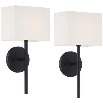 Possini Euro Favreau 16 1/4" High Black Wall Sconce Set of 2