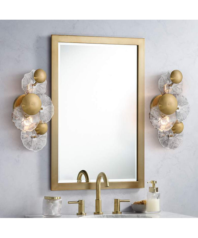 Possini Euro Filoli 16" High Gold Plated 2-Light Wall Sconce Set of 2