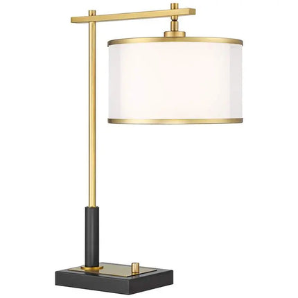 Possini Euro Hayven Black and Warm Gold Desk Lamp with Dual USB Ports Possini Euro Design
