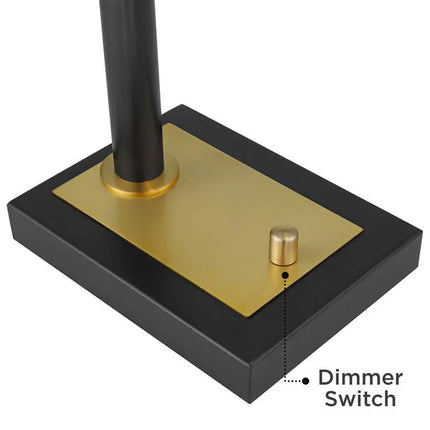 Possini Euro Hayven Black and Warm Gold Desk Lamp with Dual USB Ports Possini Euro Design