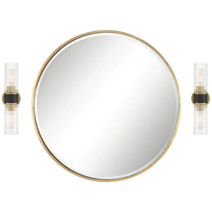 Possini Euro Idyll Wall Sconce Set with Uttermost Mayfair Wall Mirror Possini Euro Design