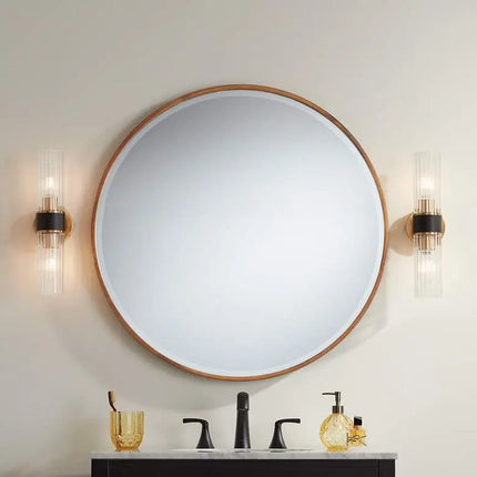 Possini Euro Idyll Wall Sconce Set with Uttermost Mayfair Wall Mirror Possini Euro Design